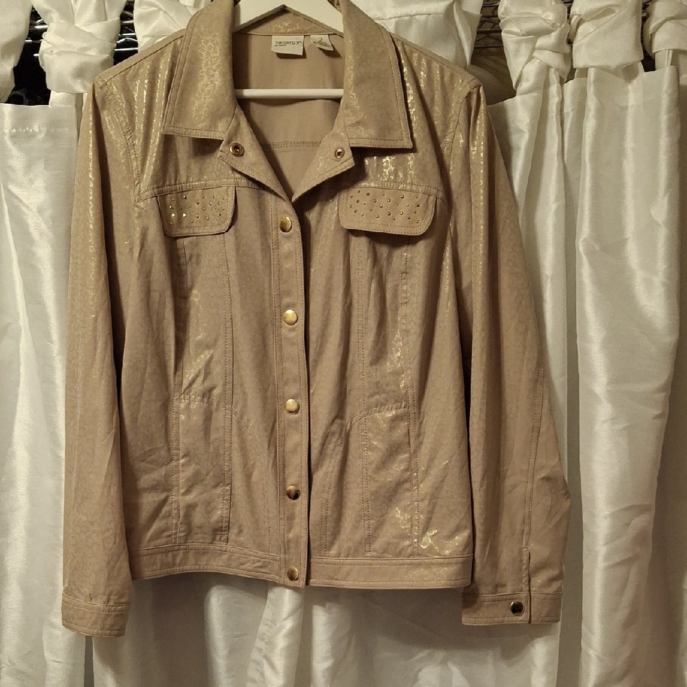 Chico"s Zenergy Gold Shimmer Button Jacket Med 💚💚💚💚